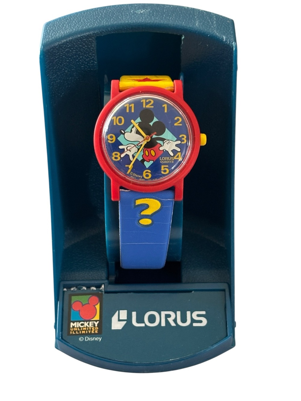 Lorus Vintage Mickey Mouse Unlimited Quartz Watch‎ Kids Red Yellow Blue